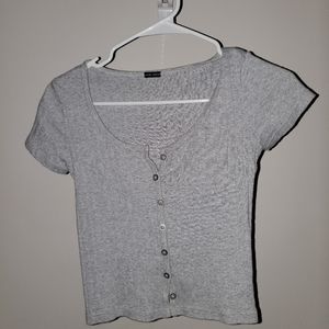 Gray button up Brandy Melville shirt